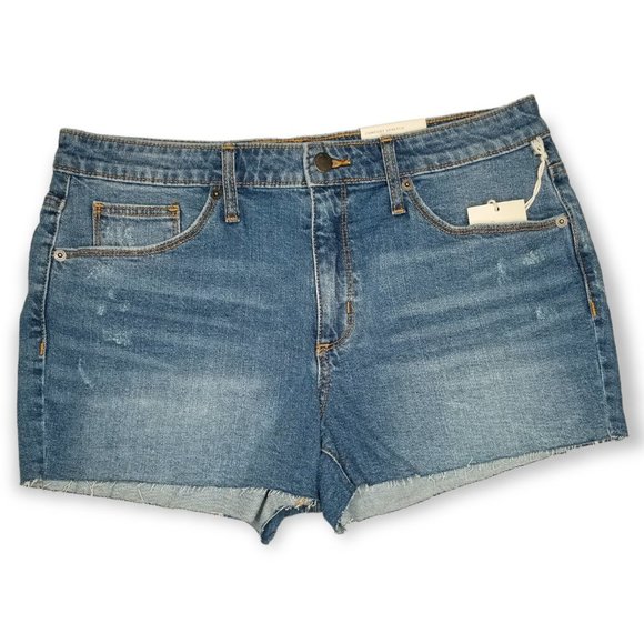 Universal Thread High Rise Cut Off Denim Shorts Medium Wash Dark Wash Set Of 3 - Picture 7 of 12